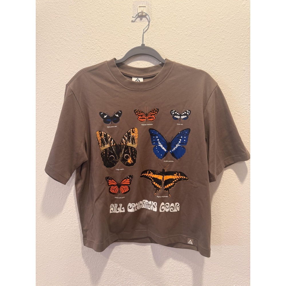 Nike ACG Shirt Womens Small Brown Dri-FIT Loose Fit Butterfly Tee HF9522-233 - Picture 3 of 16